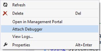 attach debugger
